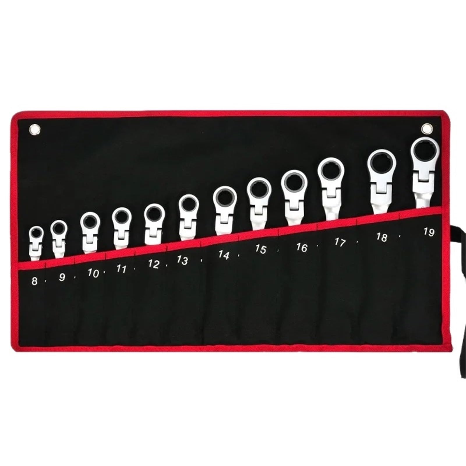 ZGUOUZANTYE Ratcheting Wrench Set, Flex Head Ratcheting Wrench Set,Combination Ended Spanner Kits, Chrome Vanadium Steel Hand Tools Socket Key Ratchet(12pcs)