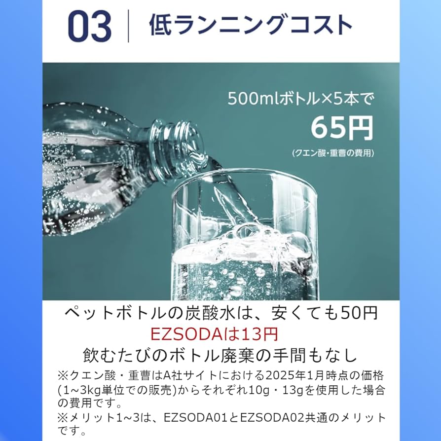 【新品未開封】ソーダメーカー EZSODA02 Amazon.co.jp: イージーソーダ(EZSODA) クエン酸・重曹で美味しい炭酸