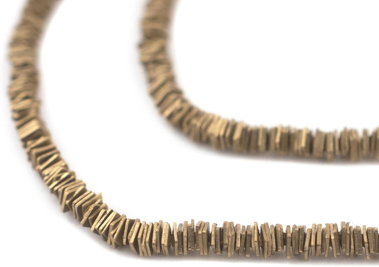 TheBeadChest Brass Square Disk Heishi Beads (3mm)