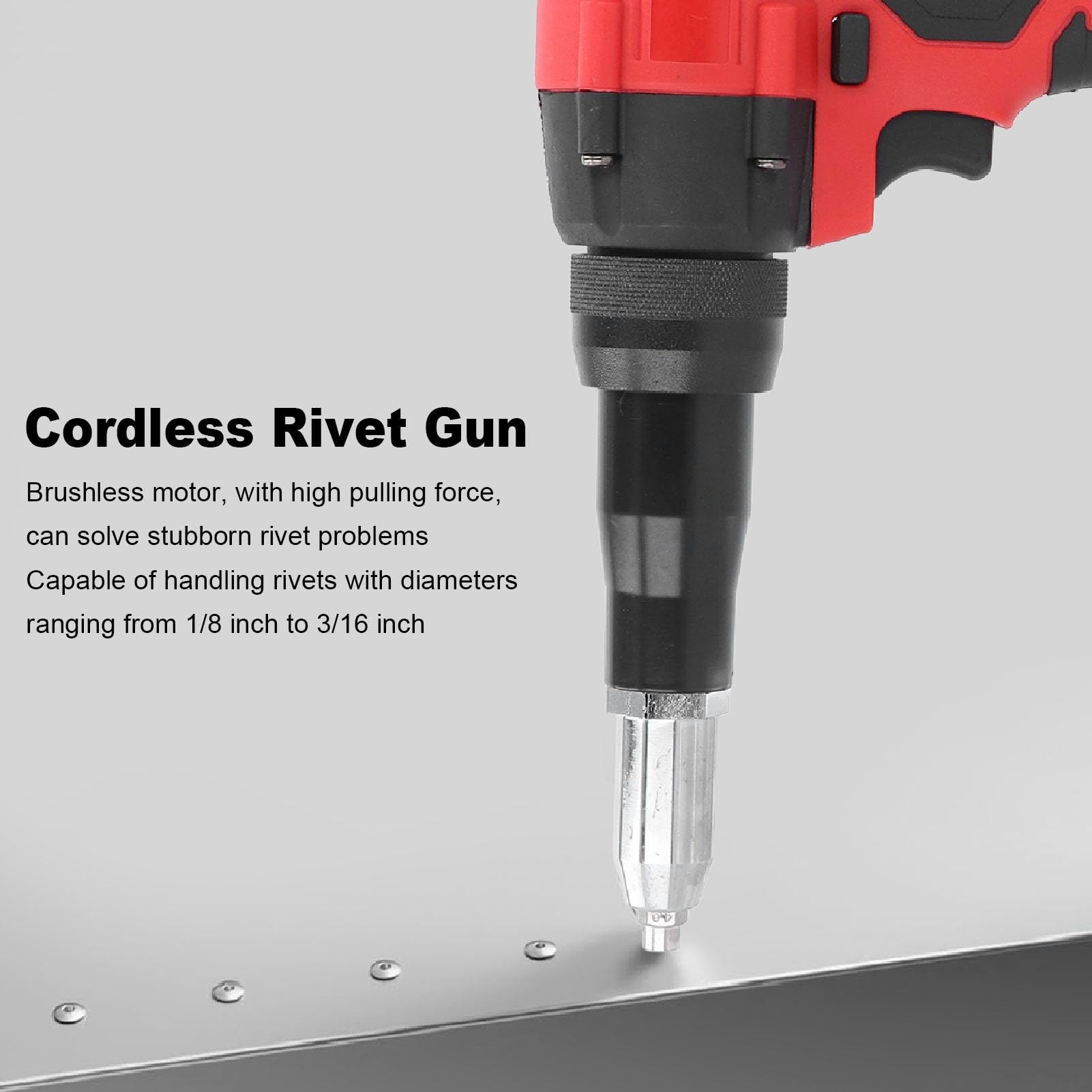 SEAFRONT Cordless Nietpistole Kit Binstlosen Motor Elektrisch Automatisch Nietwerkzeug 18-V-Batterie für 48-11-1820 48-11-1822