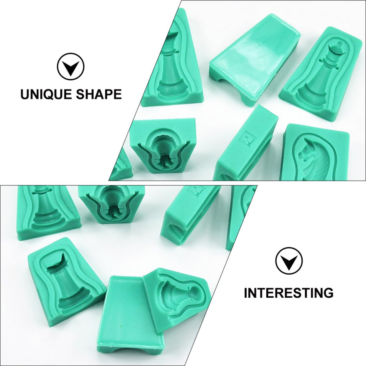 DECHOUS 12 piezas Molde Silicona Chocolate y Fondant Ajedrez Antiadherente para Tartas DIY Seguro y Fácil de Limpiar