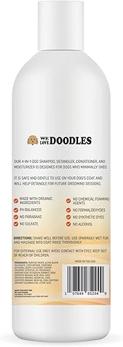 Miniatura 6 de USDA - Champú orgánico para perros, acondicionador y desenredante - El mejor champú para Goldendoodles, caniches y garabatos - Champú para mascotas