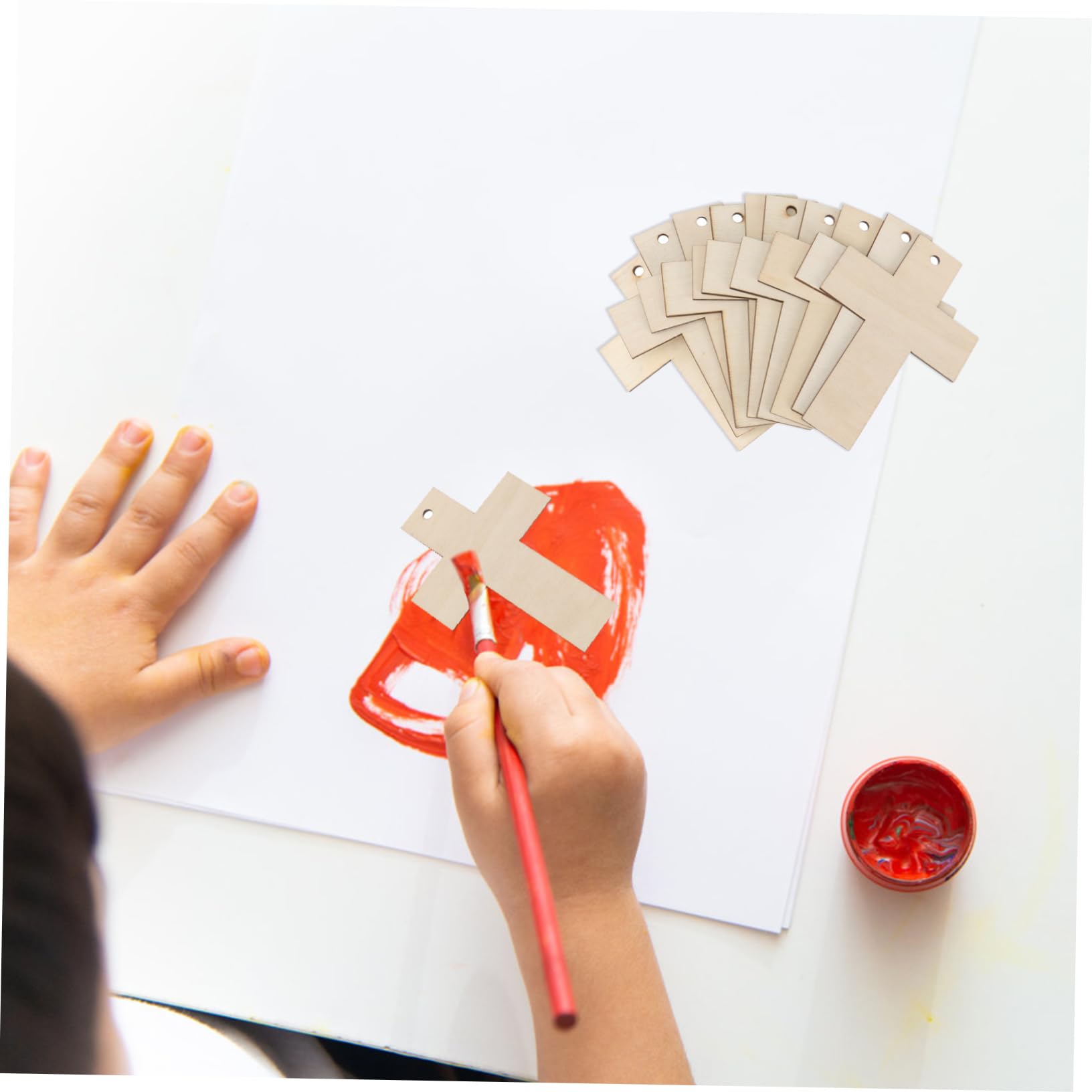 SHINEOFI 5 Set Di Design Unici Per Ragazzi E Ragazze Crocifissi Dipinti A Mano Trucioli Di Legno Giocattoli Graffiti Sicuri E Creativi
