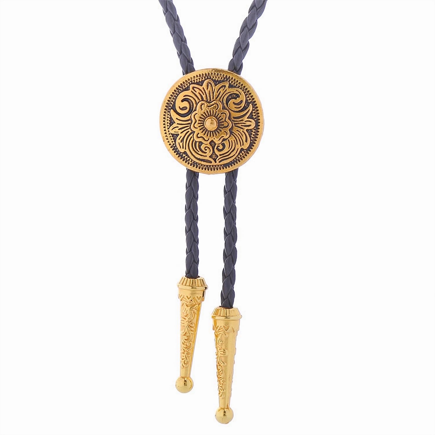 Western Cowboy Bolo tie for Men Women Gold Silver Death Skull Moth Cross Bolo Tie Christmas Deer Rooster Wolf Necktie Gift