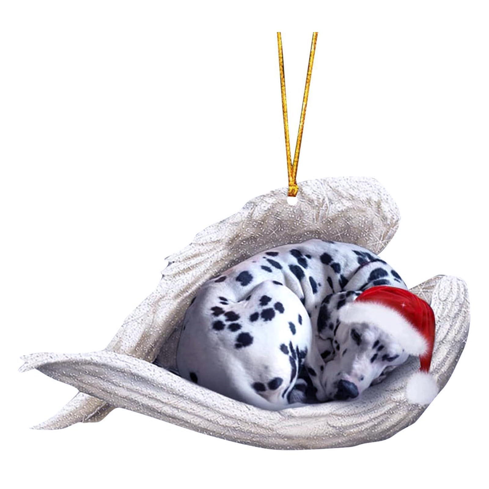 Nucelit Dog Car Hanging Decor Acrylic Christmas Ornament for Tree Wreath, Festival Home Display Acrylic Holiday Ornament
