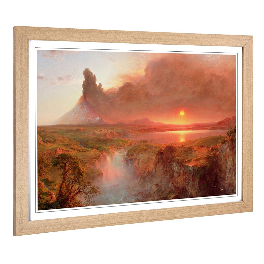 Big Box Art Framed Print of Frederic Edwin Church Cotopaxi 2 Design | Wall Art Picture | Home Decor for Kitchen, Living Room, Bedroom, Hallway, Oak, A2 / 24.5x18 Inch / 62x45cm