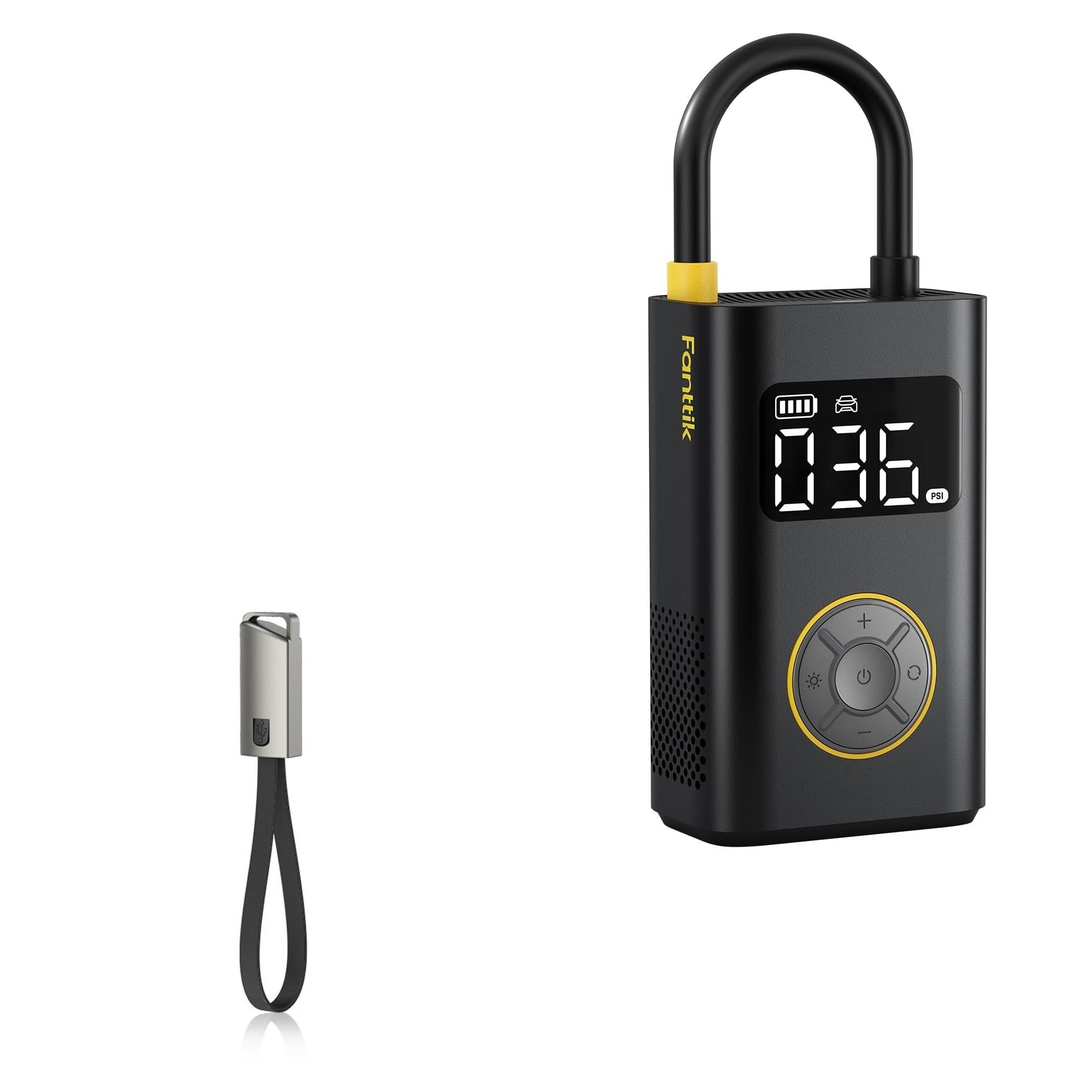 BoxWave Cable Compatible with Fanttik X9 Pro - USB Type-C Keychain Charger, Key Ring USB Type-C to Type-A 8 in USB Cable - Jet Black