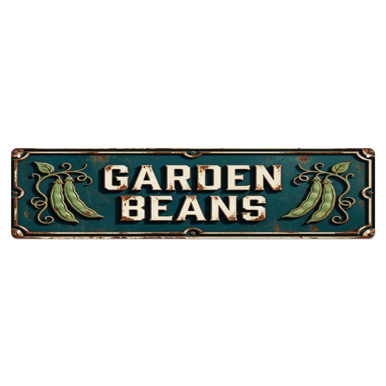 GARDEN BEANS Vintage Legume Rustic Farmhouse Metal Tin Sign