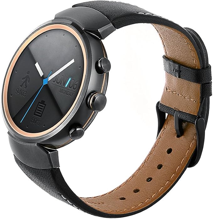 Amazon.com: Kartice Compatible with ASUS ZenWatch 3 Band,Vintage Genuine  Leather Watch Band Strap Replacement Watchband WITT Metal Clasp Buckle  (Black 14mm) : Celulares y Accesorios