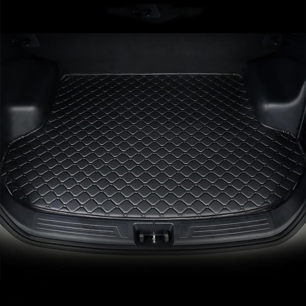 Car Boot Liner Mats for Mitsubishi ASX 2014-2024 Leather Rear Trunk Mat Protector Anti-Slip Cargo Tray Liners Carpets Interior Waterproof Accessories,Black-Low Edge