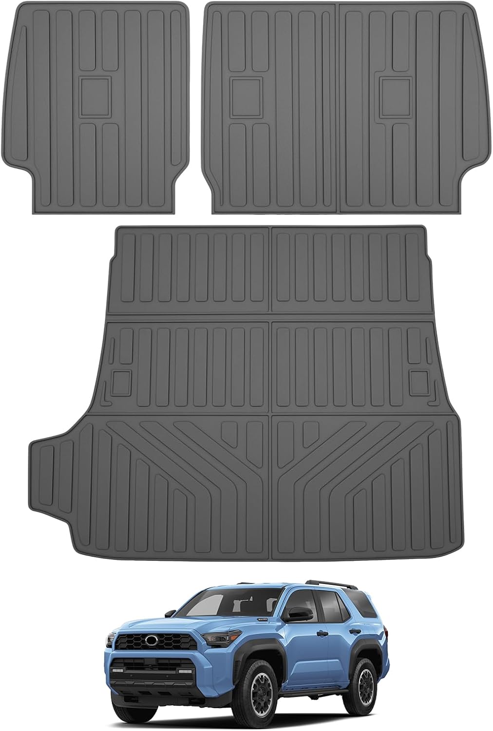Cargo Liners Backrest Cushion Fit for 2025 Toyota 4Runner 5 Seats Only Gas Trunk Protector Mats Compatible with 4Runner Accessories, 3PCS Back & Cargo