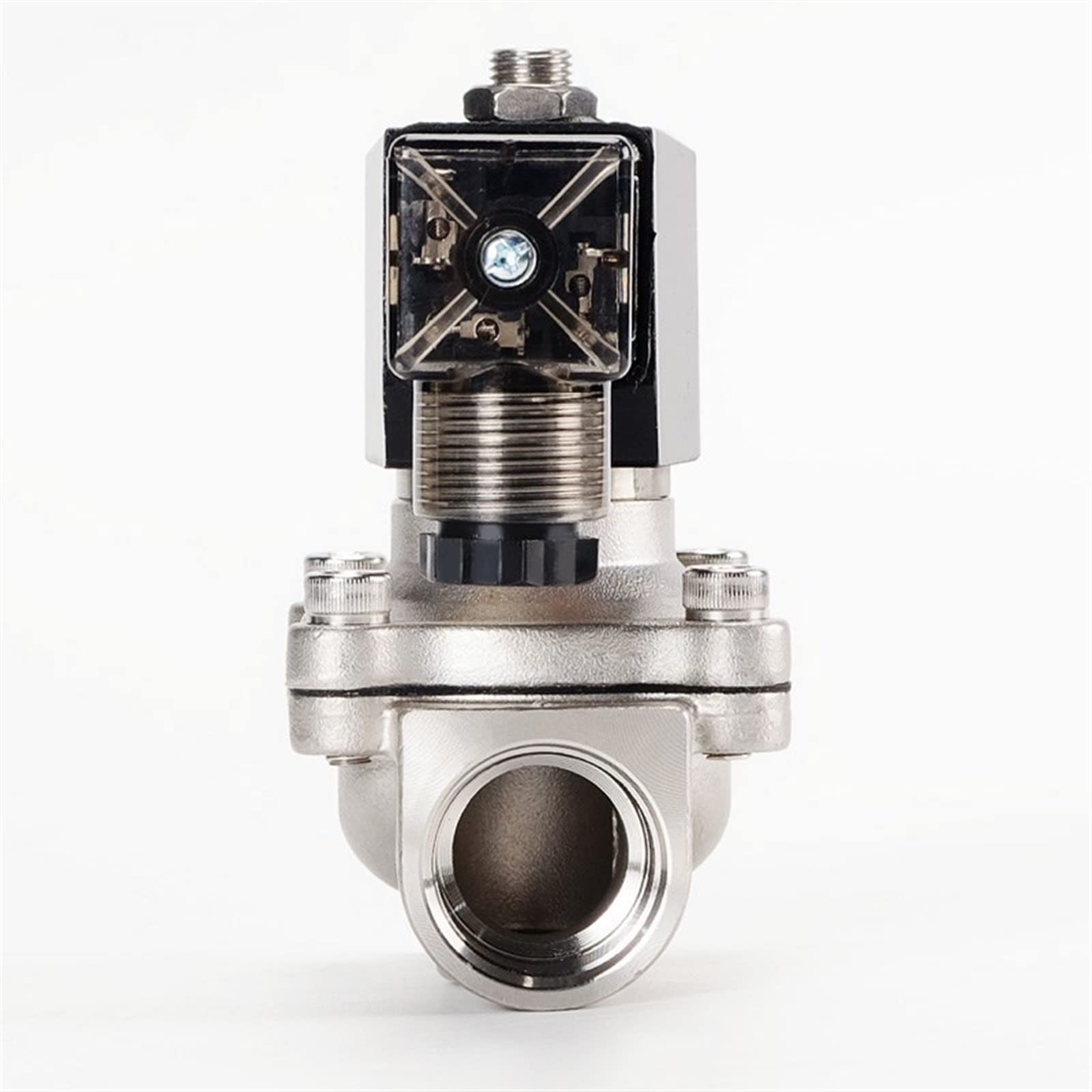 Elektrozawór elektromagnetyczny 12 V normalnie zamknięty, 1/2 "3/4" 1 "2", woda 24 v 230v 24, cewka ze stali nierdzewnej IP65 DIN Wysoka temperatura (230vac-viton-seal, 0,5 cala)