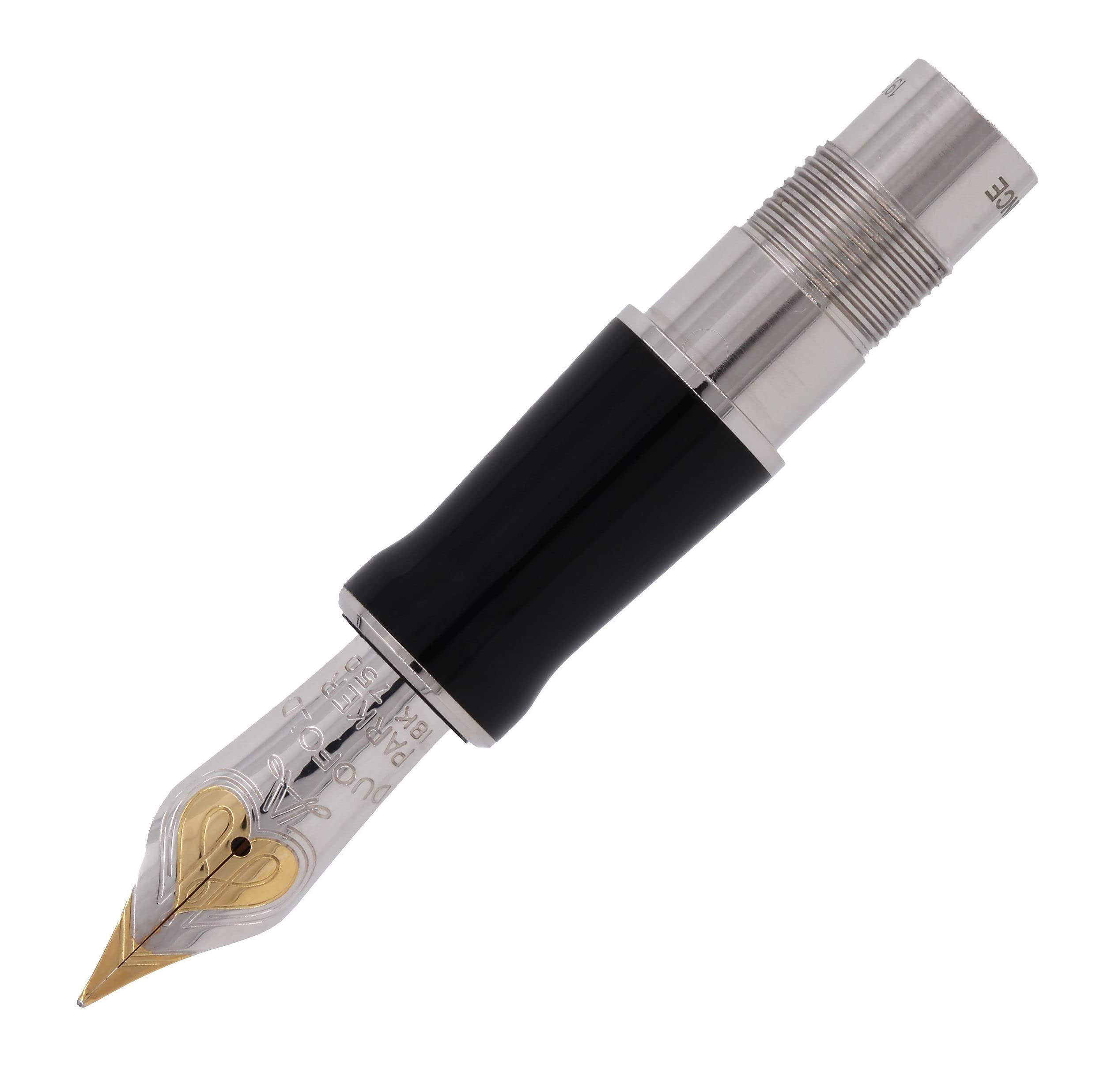 Stylo Plume PARKER DUOFOLD Finition Damier Olive - Plume Or Massif 18 Carats, Occasion Prestige