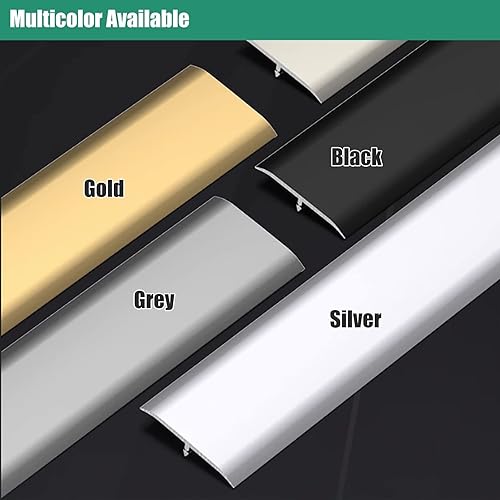 Miniatura 6 de Tira de transición de suelo de moldura en T para baldosas y suelos de maderalaminado, tiras de cubierta de piso de madera de metal, 30, 40, 50, 60,