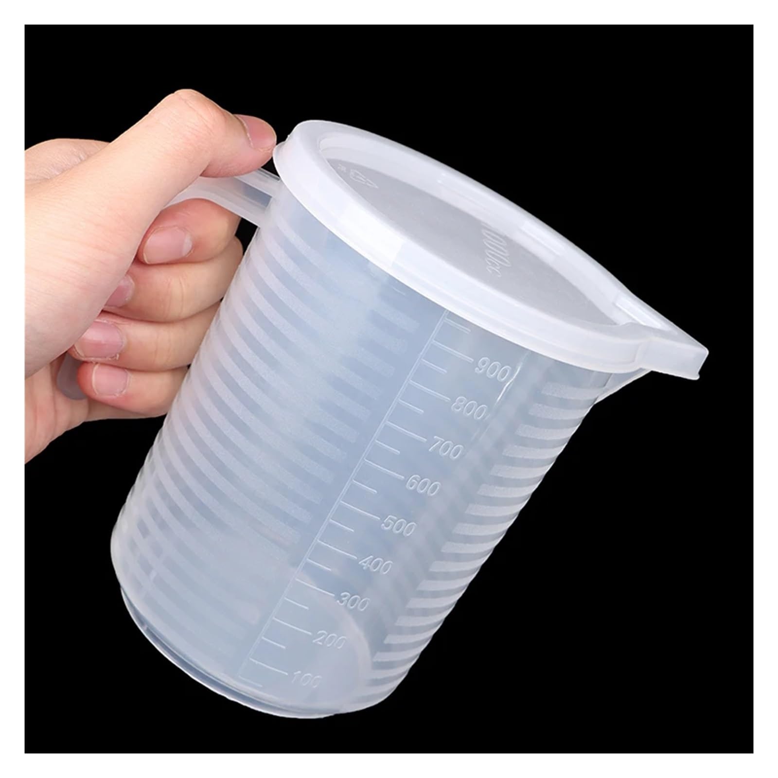 Messbecher 3Pcs 300ml/500ml/1000ml/3500ml/5000ml Kunststoff Flüssigkeit Messbecher Krug gießen Ausguss Oberfläche Mit Deckel Mess Werkzeug(5000ml)