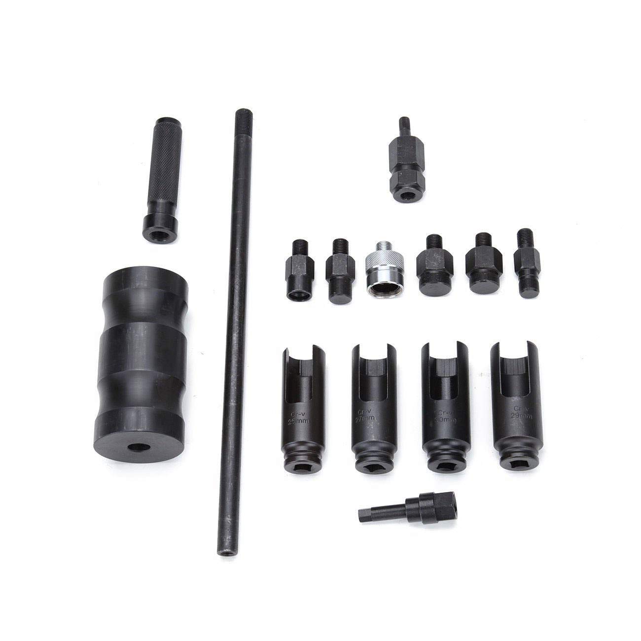 Extractor de inyectores para coche con martillo deslizante compatible con common rail, Bosch, Denso, Delphi y Siemens, 14 piezas
