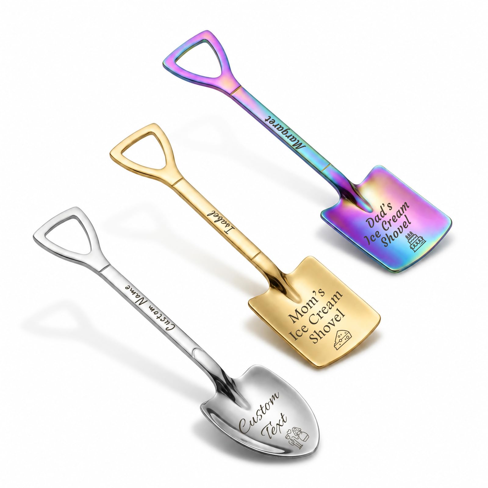 Personalised Ice Cream Shovel Custom Ice Cream Scoop Engraved Name Icon