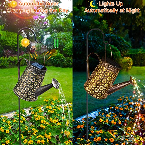 Afootry Solar Watering Can with Lights, Outdoor Garden Decor, Hanging Solar Lantern - Image 4