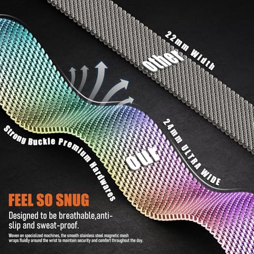 Image of BXUXOHS Milanese Loop for Apple Watch Bands for Men 42mm 41mm 40mm 38mm,Tactical Mecha Strap Military-Grade Design,Magnetic Mesh Metal Wristband for iWatch Series 11 /10 /9 /8 /7 /6 /5 /4 /3 SE /3 /2