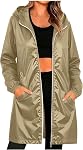 Rain Jacket Women Waterproof Hooded Outwear Plus Size Lightweight Raincoats Cozy 2026 Thin Windbreaker with Pockets