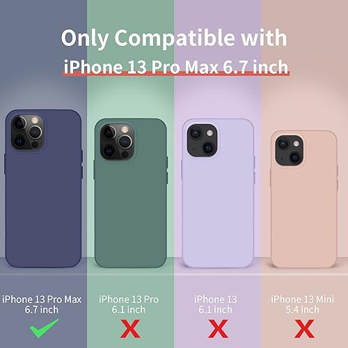 Miniatura 3 de Cordking - Funda protectora de silicona diseñada para iPhone 13, ultra delgada, a prueba de golpes con forro de microfibra suave antiarañazos, de