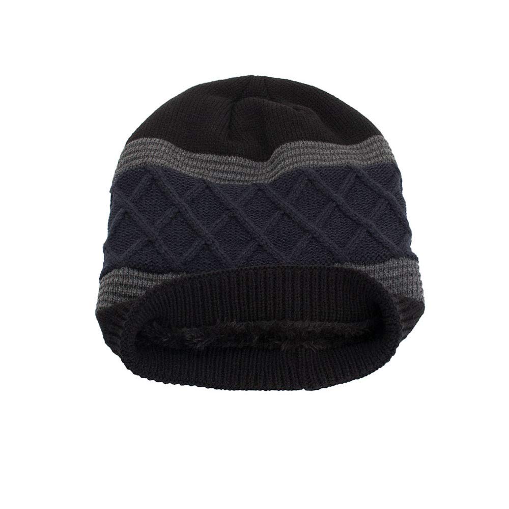 Zimowa Ciepła Czapka Damska Męska Ciepła Czapka Do Noszenia Szydełkowa Czapka Zimowa Z Wełnianymi Czapkami Męski Polar/Black/One Size