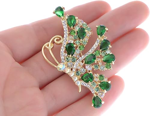 Miniatura 5 de Alilang Broche de insectos voladores de mariposa de cristal brillante para mujer