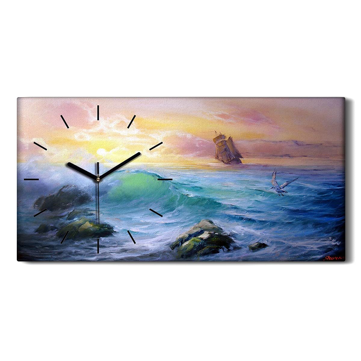 Horloge sur Toile Marine pour une Chambre Parentale Apaisante