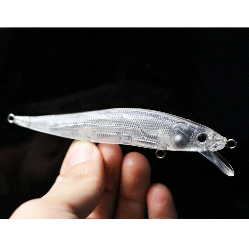 Shelt's 25 Pcs Unpainted Fishing 110 Vision Slow Sinking Jerkbaits Hard Baits Body