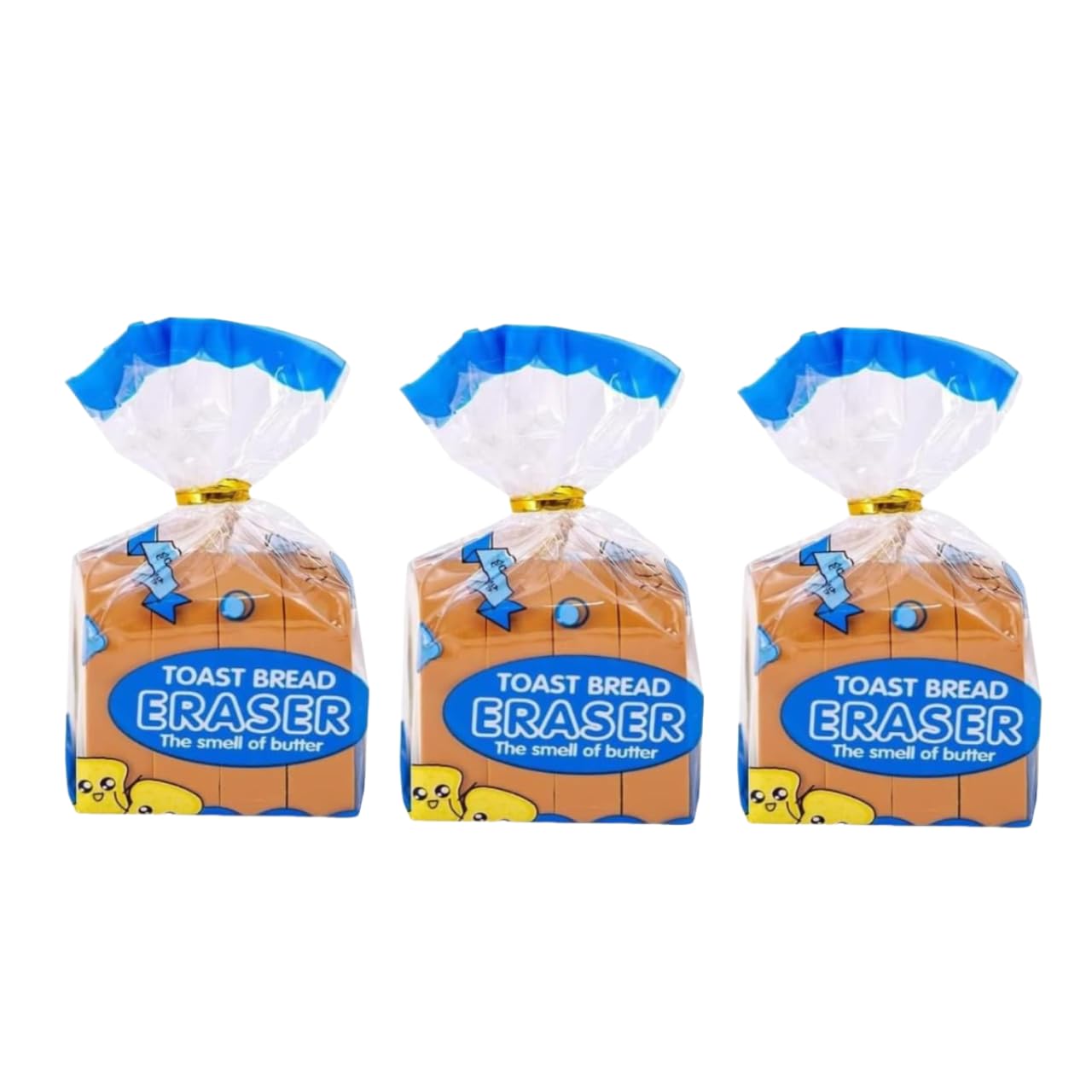 3Pcs Brown Food Erasers,Toast Bread Eraser Stationery,Bread Shape,Pencil Eraser Sketching Tools, Mini Erasers，Food erasers for Student，Standard Pencil Erasers