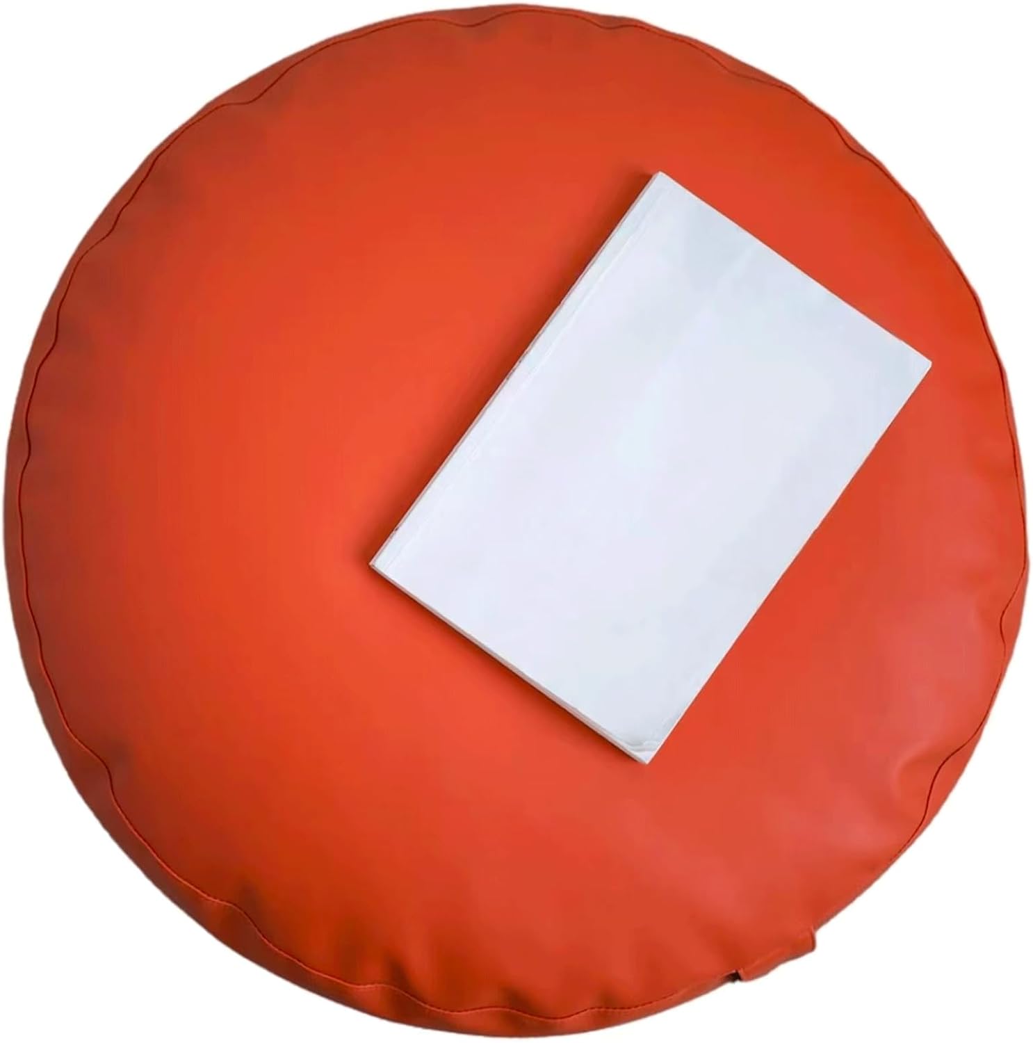 Solid Color Floor Cushion,Large Japanese Round Futon,Tatami Floor Pillow,Seat Cushion,Yoga Meditation Cushion Balcony Outdoor(Size:50×12cm,Color:Orange red Color)
