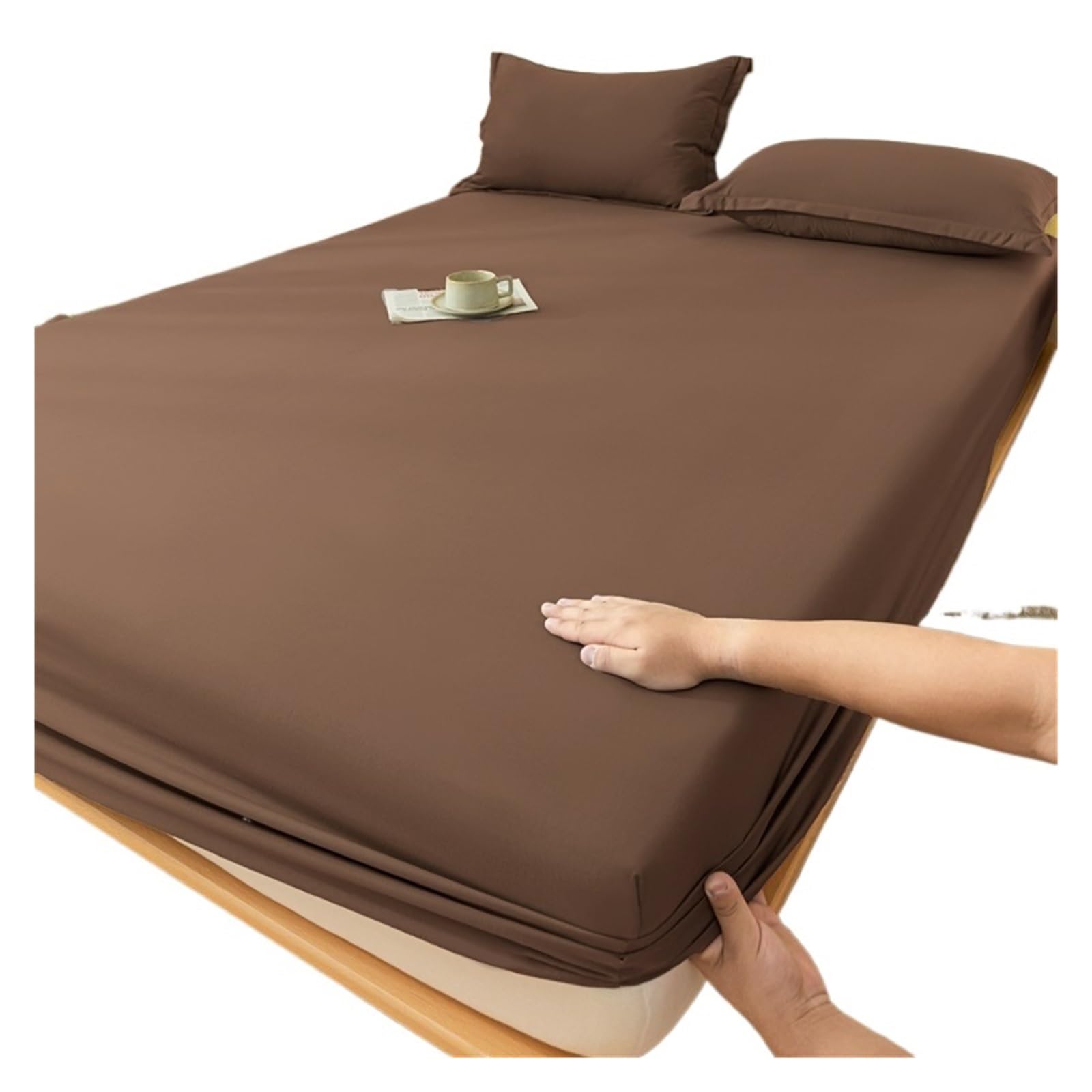 Housse de Matelas anti-plis Drap-Housse brossé Élastique