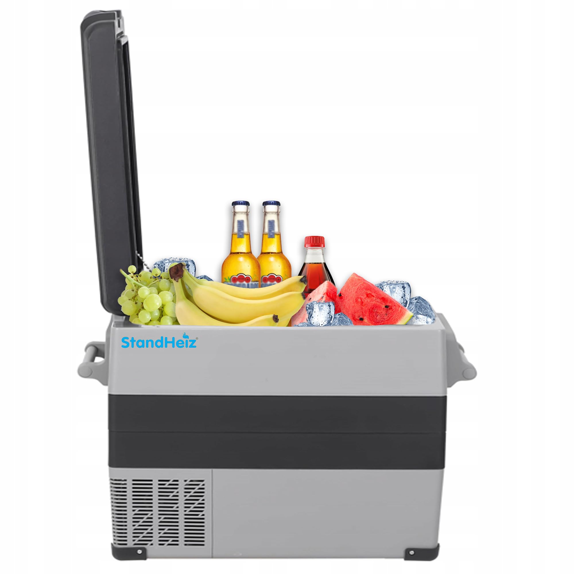 Kompressorkühlschrank für Auto, tragbare Kompressor-Kühlbox, 55 L, Minikühlschrank Wohnwagen Camping LKW, -20℃, 12/24V DC 230V AC