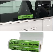 100PCS/Roll Car Do Not Roll Down Sticker, Self-Adhesive Vehicle Window Film Warning Label for Vinyl Wrapping, Auto Exterior Window Tint Vinyl Warning Caution Decal, Universal Fit