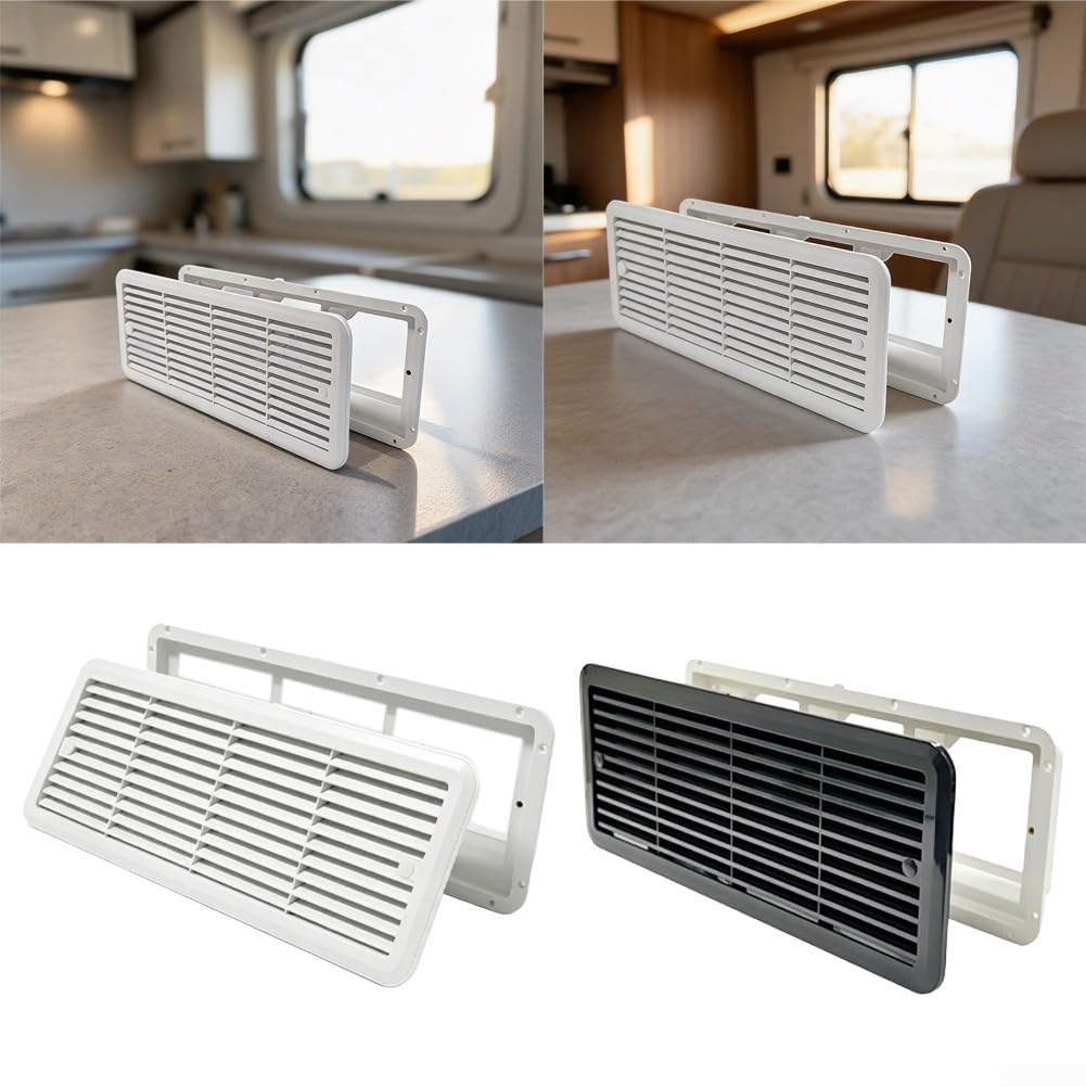 Ventilador lateral RV silencioso para frigorífico, 480 mm, plástico, para color blanco, negro para camper (blanco)