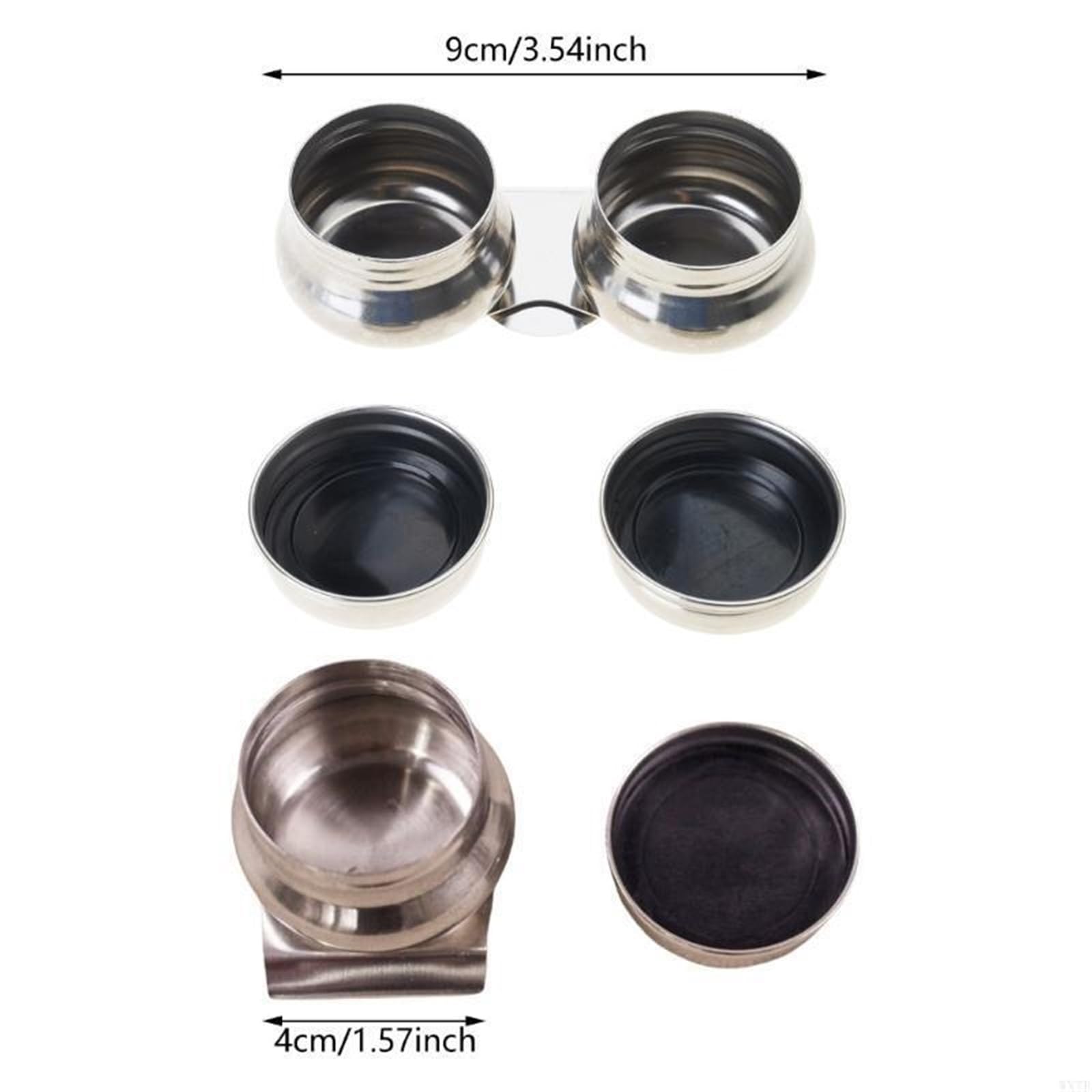 Lot de 6 gobelets en métal avec couvercles et clips pour solvants