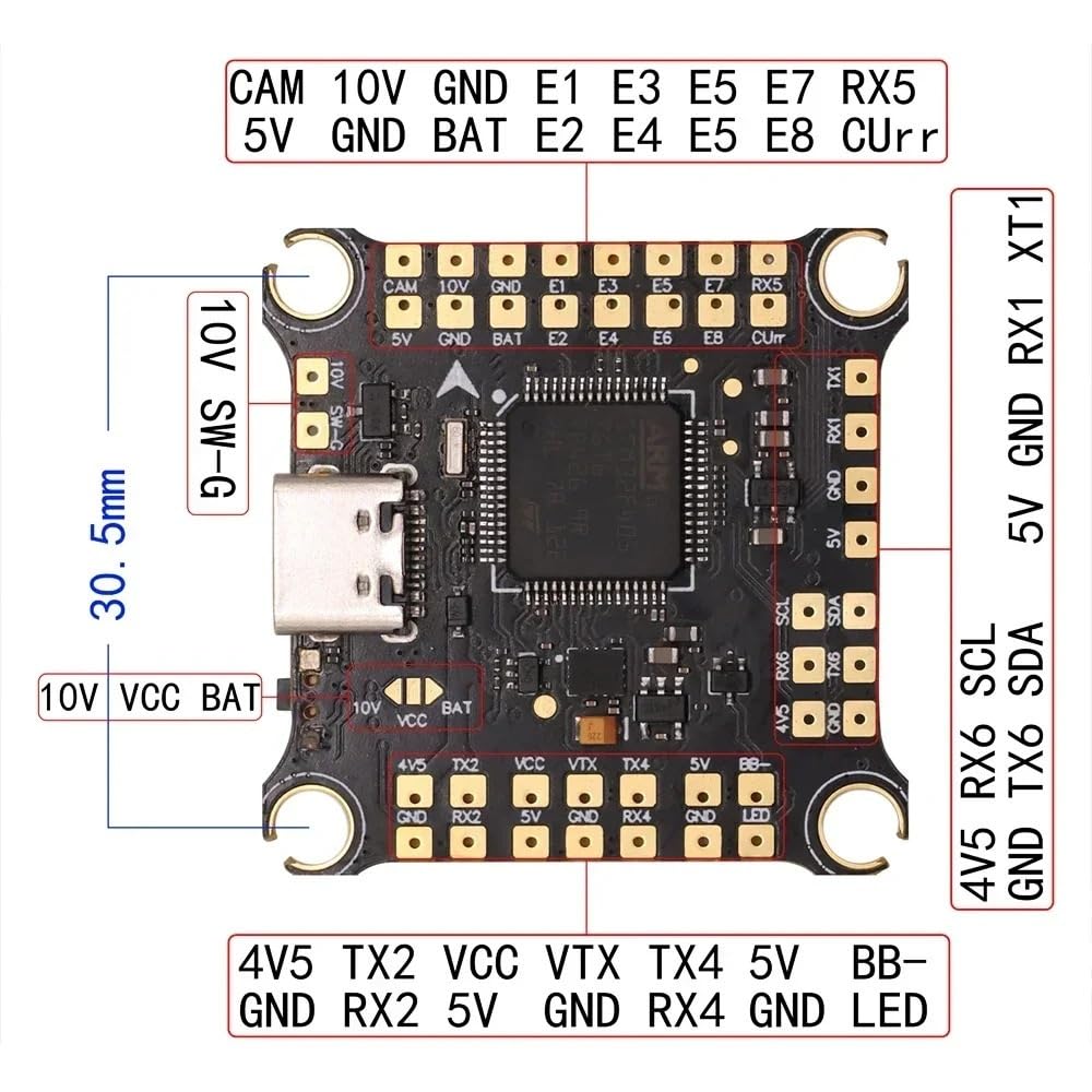 F405 V2 F4 kontroler lotu podwójny BEC z 45A 50A 60A 65A 4w1 ESC DShot 150 300 600 1200 PWM pasuje do części dronów wyścigowych RC FPV (F4 V2 z 65A ESC)