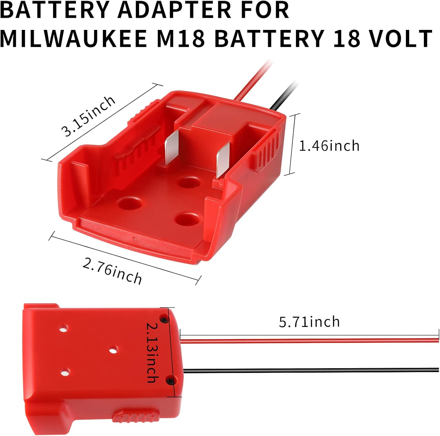 Battery Adapter for Milwaukee, Huazu 2 Pack Power Wheels Adapter for Milwaukee M18 Battery 18V, Power Tool Battery Connector 12 Gauge Robotics (DIY) - Image 6
