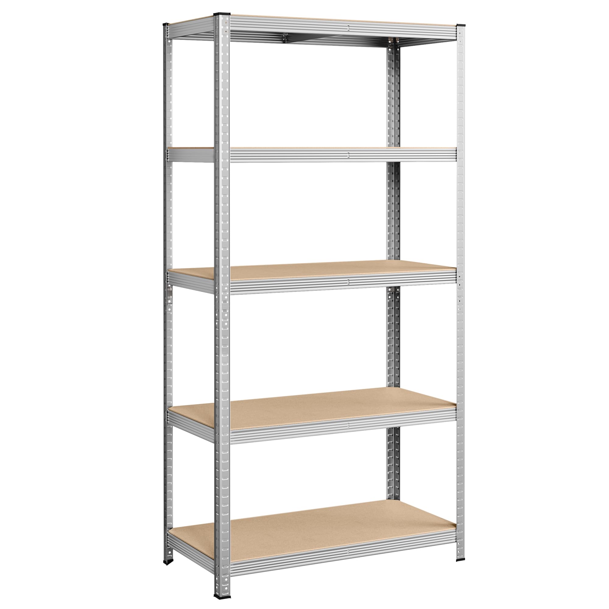 SONGMICS Estantería de 5 Niveles, 200 x 100 x 50 cm, Carga de 875 kg (175 kg por Nivel), Estantería para Cargas Pesadas, Estante Ajustable en Altura, para Garaje, Sótano, Plata GLR050E01