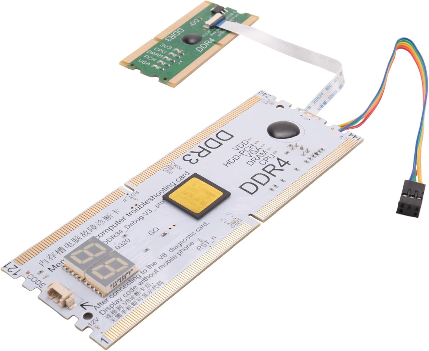 Laptop/Desktop Motherboard Memory Slot DDR3/DDR4 Diagnostic Analyzer Computer Diagnostic Card Notebook for DDR3/4 Repair