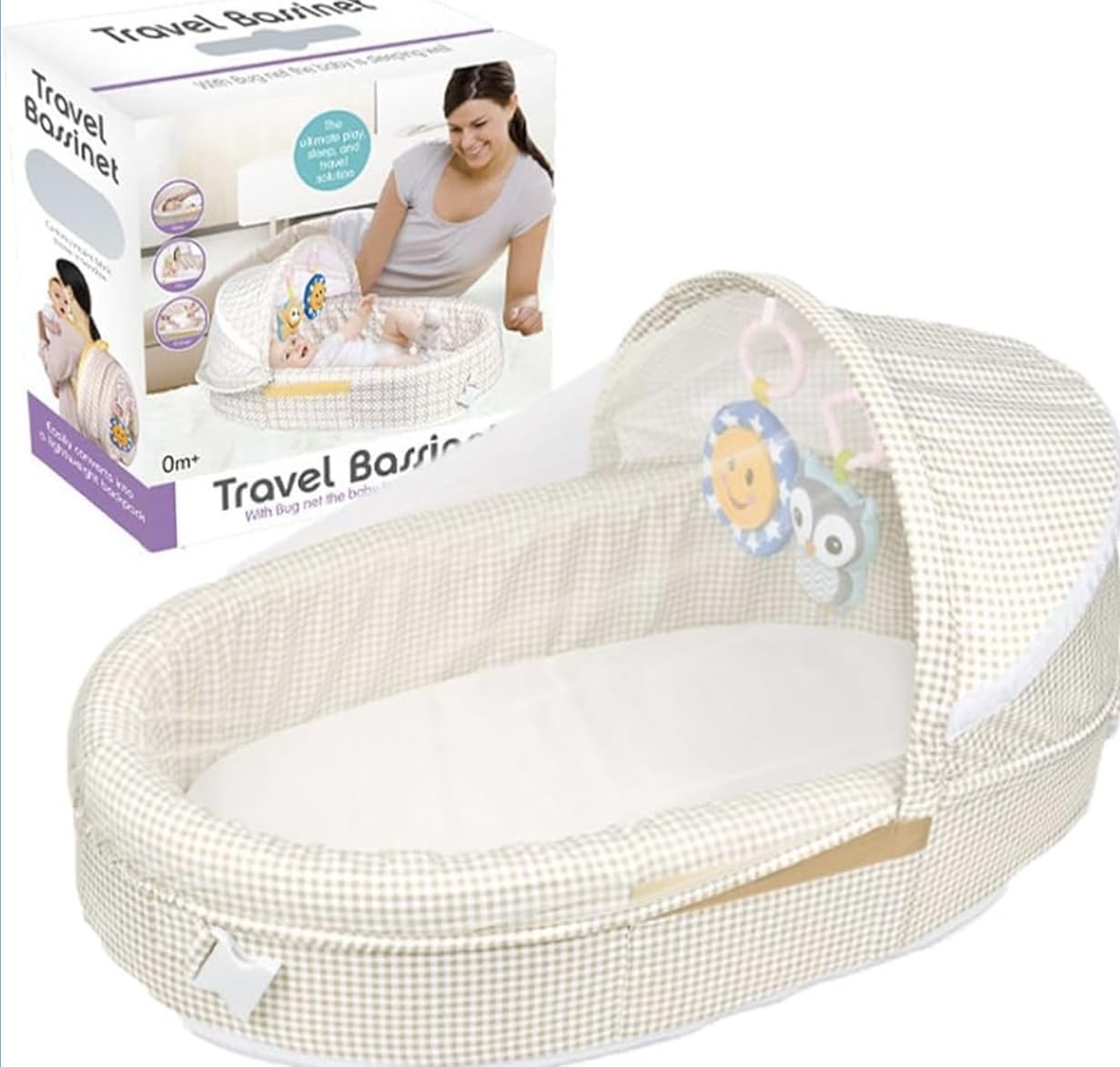 Premium Baby Bed for Newborn Portable Travel, Baby Lounger with Sun Protection Mosquito Net, Foldable Infant Sleeping Basket, Removable and Washable Baby Cribs Bed for Bedroom-image-38
