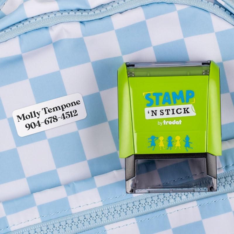 Stamp 'N Stick Clothing and Belongings DIY Stamp Label Kit with Custom Name | Skin Safe | Dishwasher Safe | Washing Machine Safe