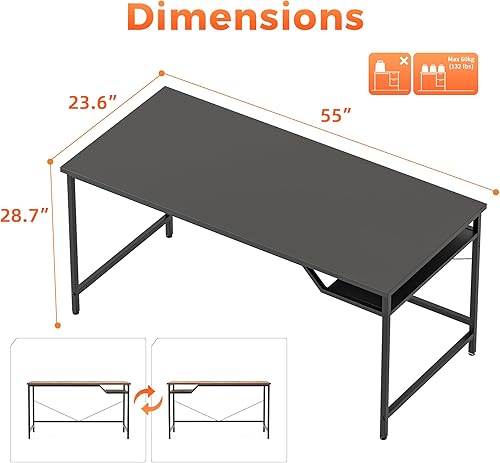 Miniatura 6 de Mericonia Escritorio de computadora, escritorio de juegos para espacios pequeños, mesa moderna de estilo simple para oficina en casa, mesa de