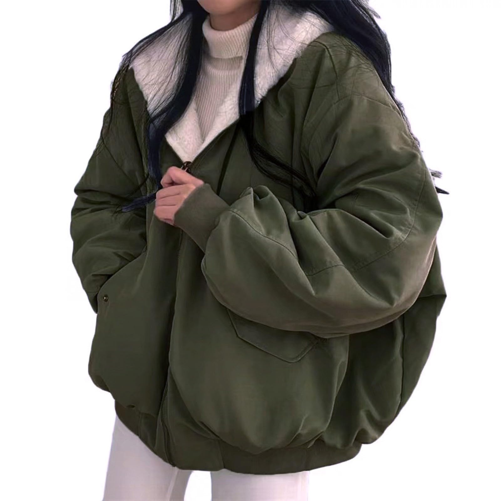 Genérico Abrigos De Invierno Para Mujer Chaqueta Con Capucha De Piel Sintética Cálido Acolchada Cortavientos Con Bolsillos Parkas Impermeable Termica Ropa Para El Frio Extremo