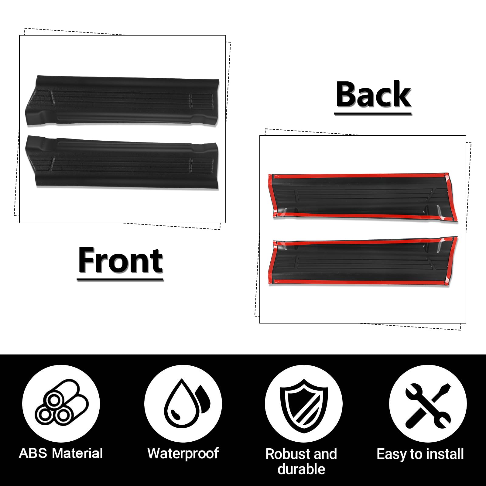 Battitacco in plastica ABS di ricambio per Fiat ducato/Peugeot Boxer/Citroen Jumper 2006-2023, graffette porta nere una coppia sinistra e destra