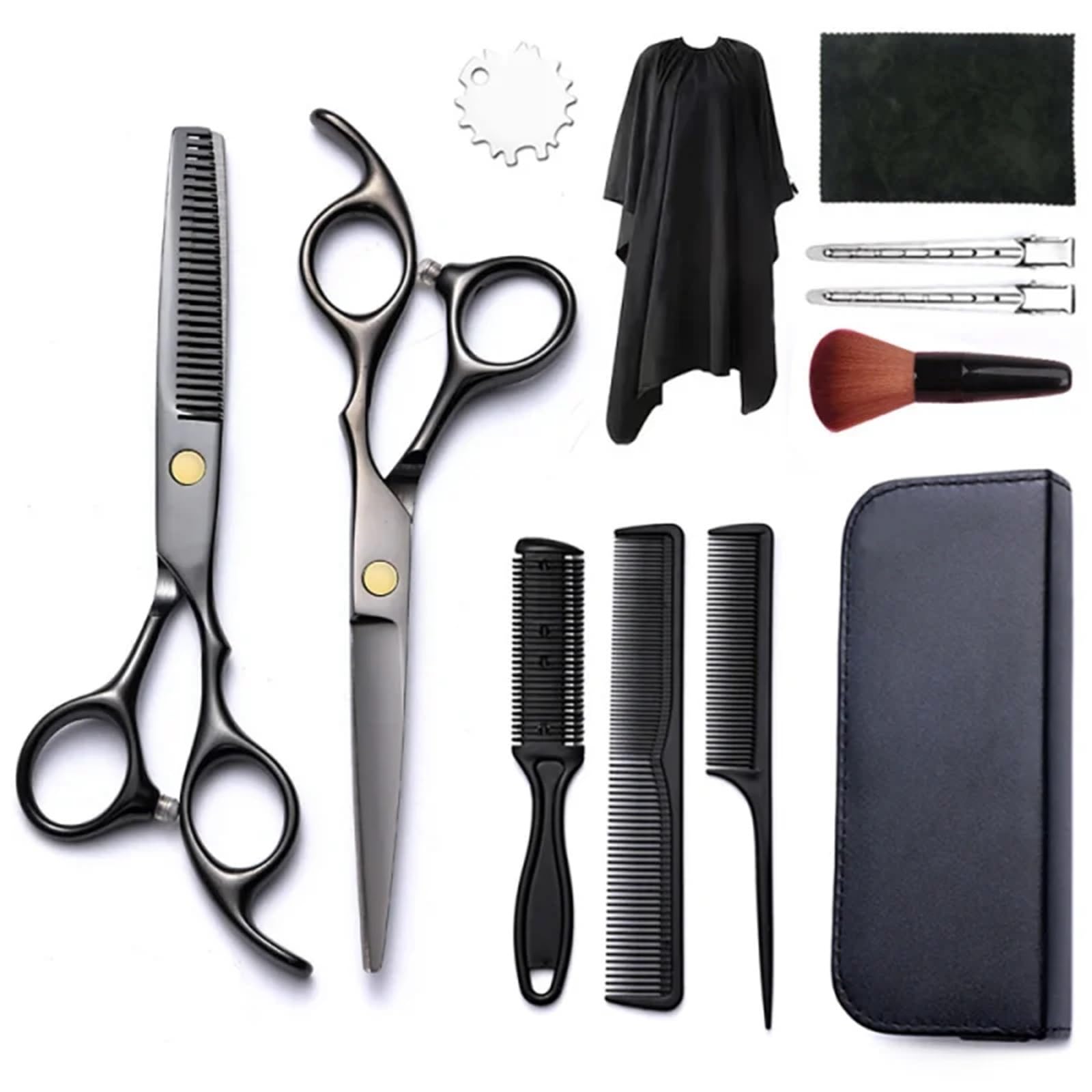 Tijeras Peluqueria Tijeras profesionales de peluquería, tijeras planas y dentadas, entresacar, domésticas, traje(Color 24)