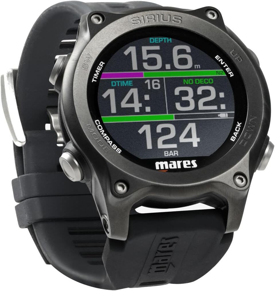 Sirius Watch-Style Wrist Dive Computer for Recreational Divers | Underwater, Snorkeling/Scuba Diving Accessory