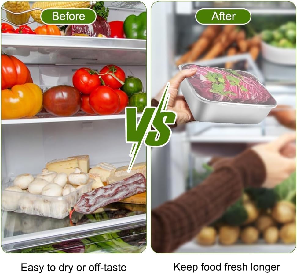 Image of Sinbyuer Stainless Steel fresh- keeping Container with cover refrigerator, Packing Box, garnish box, outdoor Picnic Containers, Food Storage Container, Small Container (4 Pcs)