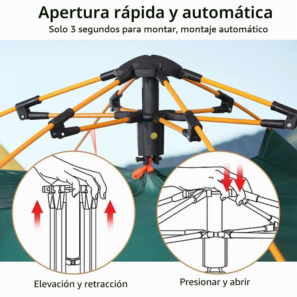 tienda de campaña Pop Up resistente al agua, automática, ligera, con montaje rápido, para trekking, festivales, exteriores y viajes