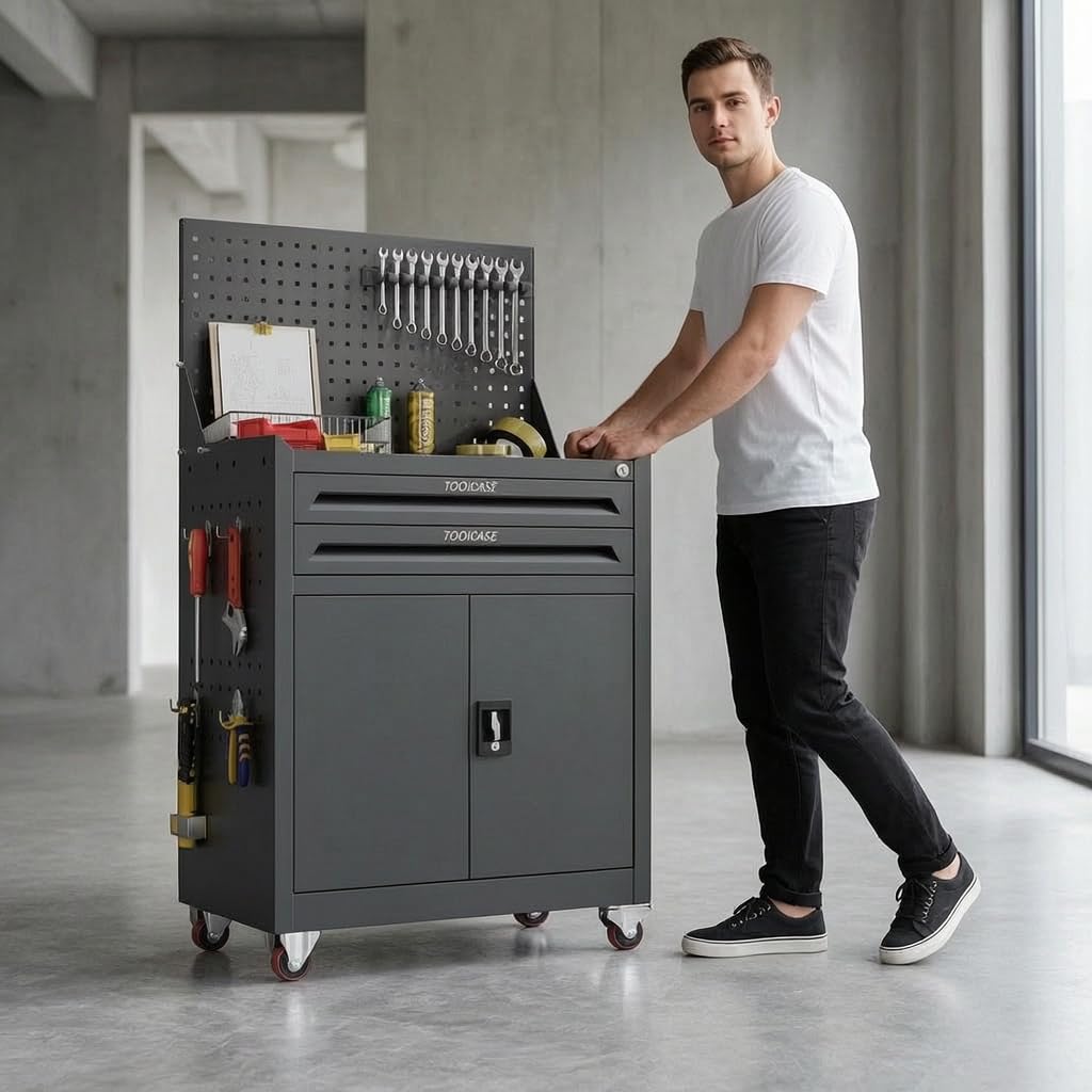 Carrello Portautensili Mobile in Met, Grigio